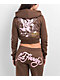 Ed Hardy Tiger Mountain Cocoa Crop Zip Hoodie - Thumbnail image 2 of 3