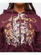Ed Hardy Tigers Fig Burgundy Boxy Crop Zip Hoodie - Thumbnail image 3 of 5
