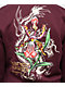 Ed Hardy Tigers Fig Burgundy Boxy Crop Zip Hoodie - Thumbnail image 4 of 5