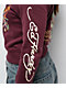 Ed Hardy Tigers Fig Burgundy Boxy Crop Zip Hoodie - Thumbnail image 5 of 5