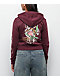Ed Hardy Tigers Fig Burgundy Boxy Crop Zip Hoodie - Thumbnail image 2 of 5