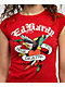 Ed Hardy True Eagle Rhinestone Red Cap Sleeve T-Shirt - Thumbnail image 3 of 4