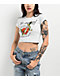 Ed Hardy Twice Shy Rhinestone Arctic Blue Crop T-Shirt - Thumbnail image 1 of 4