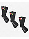 Empyre 3 Pack Black Crew Socks - Thumbnail image 1 of 2