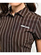 Empyre Alana Brown Pinstripe Button Up Shirt - Thumbnail image 3 of 4