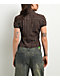 Empyre Alana Brown Pinstripe Button Up Shirt - Thumbnail image 2 of 4