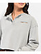 Empyre Alaska Grey Wash Crop Long Sleeve Henley T-Shirt - Thumbnail image 3 of 4