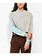 Empyre Alaska Grey Wash Crop Long Sleeve Henley T-Shirt - Thumbnail image 2 of 4