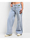 Empyre Allegra Palazzo Light Blue Wash Wide Leg Jeans - Thumbnail image 1 of 7