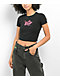 Empyre Amina Rhinestone Black Crop T-Shirt - Thumbnail image 1 of 3