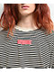 Empyre Bad Cat Micro Stripe Black & White Long Sleeve T-Shirt - Thumbnail image 3 of 4