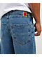 Empyre Blake Blue Wash Loose Fit Denim Skate Shorts - Thumbnail image 4 of 7