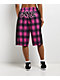 Empyre Bobbi Pink & Black Plaid Oversized Boxer Shorts - Thumbnail image 1 of 6