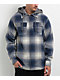 Empyre Browser Navy & White Plaid Hooded Zip Flannel Shirt - Thumbnail image 1 of 3