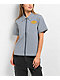 Empyre Buffy Blue & White Stripe Crop Work Shirt - Thumbnail image 3 of 4
