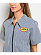Empyre Buffy Blue & White Stripe Crop Work Shirt - Thumbnail image 4 of 4
