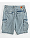 Empyre Cargo Loose Fit Light Blue Denim Skate Shorts - Thumbnail image 4 of 6
