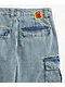 Empyre Cargo Loose Fit Light Blue Denim Skate Shorts - Thumbnail image 6 of 6