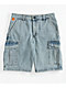 Empyre Cargo Loose Fit Light Blue Denim Skate Shorts - Thumbnail image 3 of 6