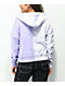 Empyre Caspian Butterfly sudadera corta con capucha con cremallera Tie Dye morado