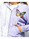 Empyre Caspian Butterfly sudadera corta con capucha con cremallera Tie Dye morado