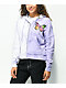 Empyre Caspian Butterfly sudadera corta con capucha con cremallera Tie Dye morado