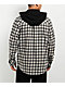 Empyre Chancer Black & Cream Plaid Hooded Zip Flannel Shirt - Thumbnail image 2 of 4