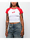 Empyre Cherry Lovin' Red & White Raglan Crop T-Shirt - Thumbnail image 2 of 4