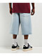 Empyre Colby Ultra Wide Blue Wash Denim Skate Shorts - Thumbnail image 2 of 7