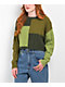 Empyre Dehya Patchwork Green Crop Sweater - Thumbnail image 1 of 3