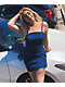 Empyre Dia Blue Plaid Mini Dress