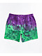 Empyre Dixon Purple & Green Tie Dye Elastic Waist Shorts - Thumbnail image 2 of 3