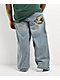 Empyre Double Knee Chenille Blue Wash Ultra Wide Jeans - Thumbnail image 4 of 8