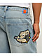 Empyre Double Knee Chenille Blue Wash Ultra Wide Jeans - Thumbnail image 6 of 8