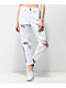 Empyre Eileen Checkerboard Stripe White Mom Jeans