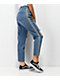 Empyre Eileen Checkered Striped Light Wash Mom Jeans
