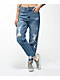 Empyre Eileen Rip and Repair Blue Distressed Denim Jeans - Thumbnail image 1 of 6