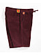 Empyre Elastic Waist pantalones cortos para skate rojo oscuro de pana