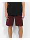 Empyre Elastic Waist pantalones cortos para skate rojo oscuro de pana