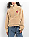 Empyre Eliza With Rose Cream Half Zip Sherpa Sweatshirt - Thumbnail image 2 of 3