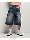 Empyre Extent Blasted Blue Wash Wide Leg Shorts - Thumbnail image 3 of 5