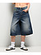 Empyre Extent Blasted Blue Wash Wide Leg Shorts - Thumbnail image 1 of 5