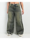 Empyre Extent Petrol Wash Low Rise Wide Leg Jeans - Thumbnail image 4 of 9
