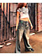 Empyre Extent Petrol Wash Low Rise Wide Leg Jeans - Thumbnail image 3 of 9