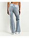 Empyre Glimmer Blossom Light Blue Wash Mid Rise Flare Jeans - Thumbnail image 2 of 5