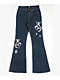 Empyre Glimmer Evening Dark Blue Mid Rise Flare Jeans - Thumbnail image 8 of 9