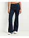 Empyre Glimmer Evening Dark Blue Wash Mid Rise Flare Jeans - Thumbnail image 1 of 5