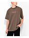 Empyre Graffiti Embroidered Brown T-Shirt - Thumbnail image 1 of 3