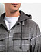 Empyre Grey & Black Flannel Hooded Zip Jacket - Thumbnail image 3 of 3