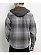 Empyre Grey & Black Flannel Hooded Zip Jacket - Thumbnail image 2 of 3
